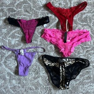 NWOT bundle of 5 Victoria’s Secret, Frederick’s of Hollywood, and Pops’s thongs